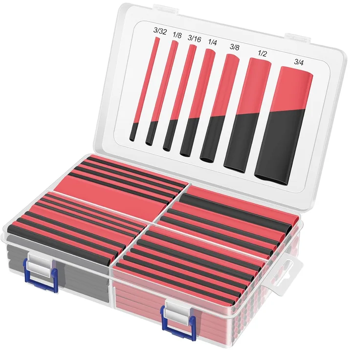 XHF 3:1 Heat Shrink Tubing Assortment Kits, Black, 225 pcs