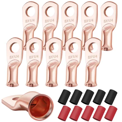 XHF 8 AWG Battery Cable Lugs with Heat Shrink, thumbnail 1